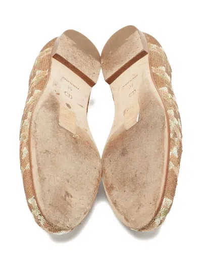 Pre-owned Dior 2024 Sequined Suede Slippers In Neutral