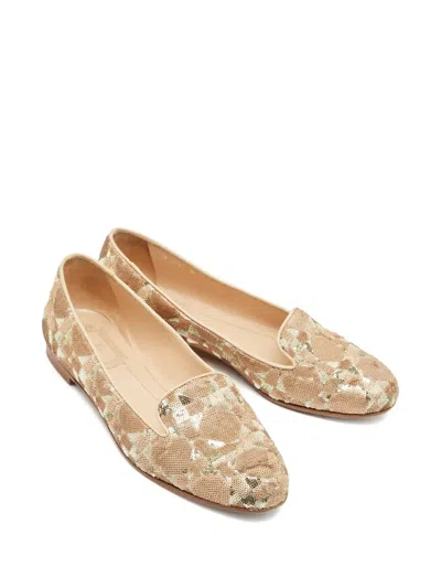 Pre-owned Dior 2024 Sequined Suede Slippers In Neutral