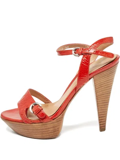 Pre-owned Sergio Rossi Vintage Patent Leather Buckled Sandals