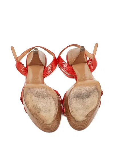 Pre-owned Sergio Rossi Vintage Patent Leather Buckled Sandals