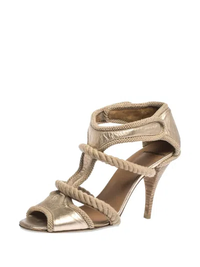 Pre-owned Pierre Hardy Rope-detail Leather Sandals In Gold