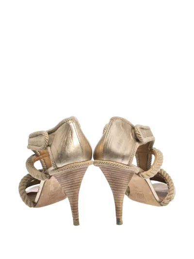 Pre-owned Pierre Hardy Rope-detail Leather Sandals In Gold