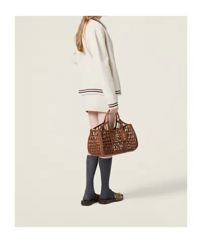 Miu Miu Cotton Crochet Color F7 Long Sleeve Zip Up Cardigan In Neutral
