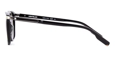 Montblanc Logo-plaque Square-frame Sunglasses In Black