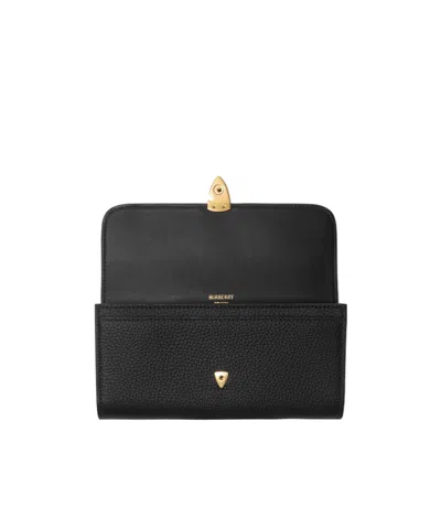 Burberry B Shield Continental Wallet In Black