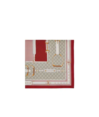 Gucci Printed Silk Carré In Pink