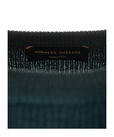 Roberto Collina Bottle Green Merino Wool Crew-neck Sweater In Green