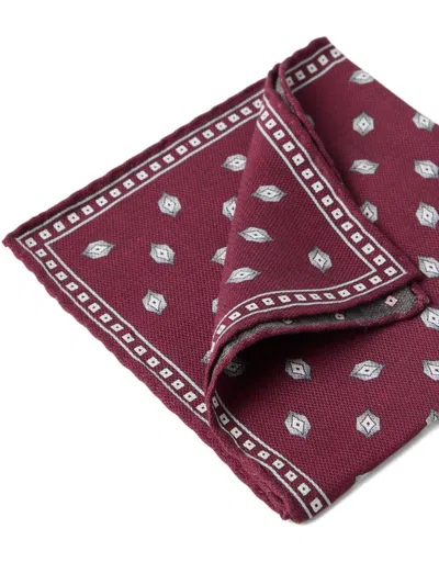 Brunello Cucinelli Silk Pocket Square In Brown