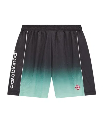 Casablanca Gradient Monogram Jacquard Football Shorts In Black