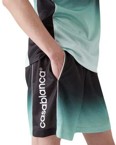 Casablanca Gradient Monogram Jacquard Football Shorts In Black