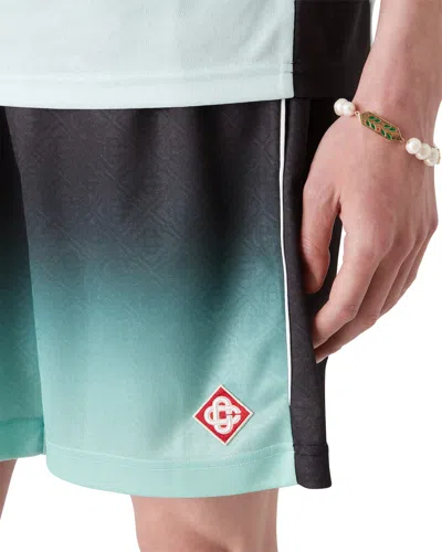 Casablanca Gradient Monogram Jacquard Football Shorts In Black