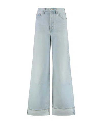 Agolde Jeans With Belt Loops In Blue