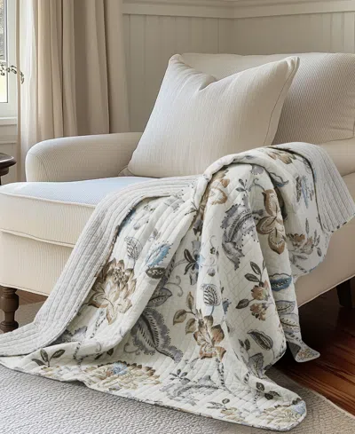 Levtex Maileen Reversible Quilted Throw, 50" X 60" In White