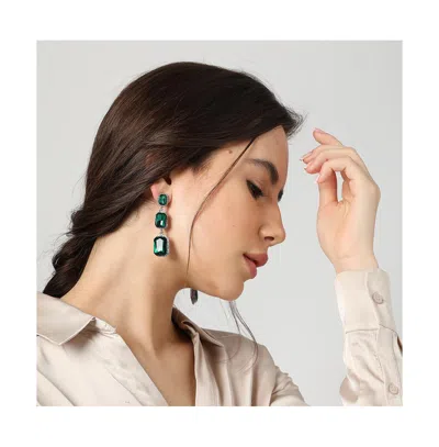 Sohi Party Stone Drop Earrings In Green