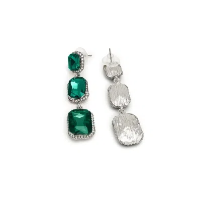 Sohi Party Stone Drop Earrings In Green
