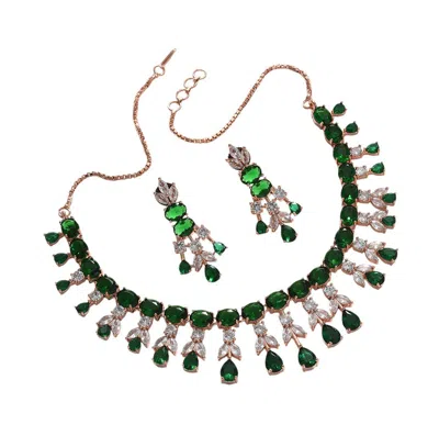 Sohi Party Stone Jewellery Set In Green