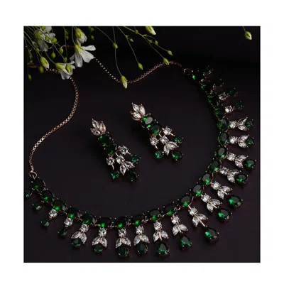 Sohi Party Stone Jewellery Set In Green