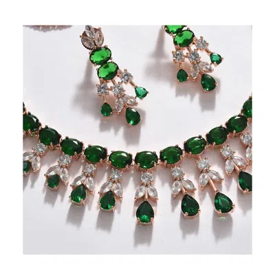 Sohi Party Stone Jewellery Set In Green