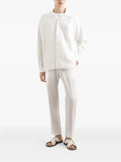 Dolce & Gabbana Linen Canvas Bowling Shirt In White