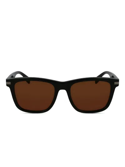 Lacoste Logo-print Sunglasses In Black
