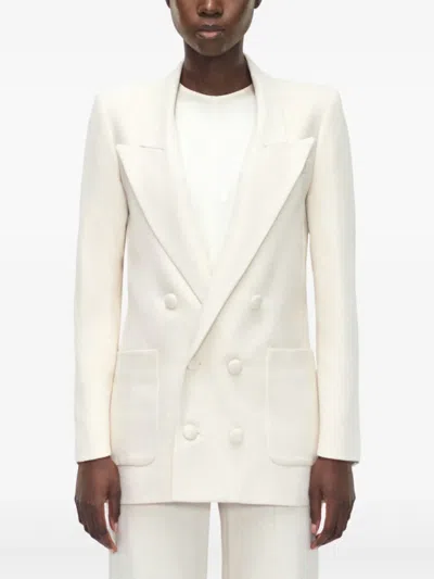 Adam Lippes Double-breasted Blazer In White