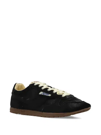 Autry Black Lace Up Sneakers In Black