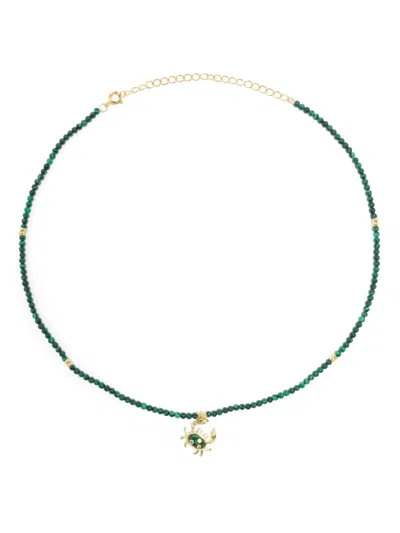 Eshvi Malachite Single Crab Necklace