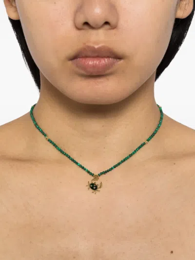 Eshvi Malachite Single Crab Necklace