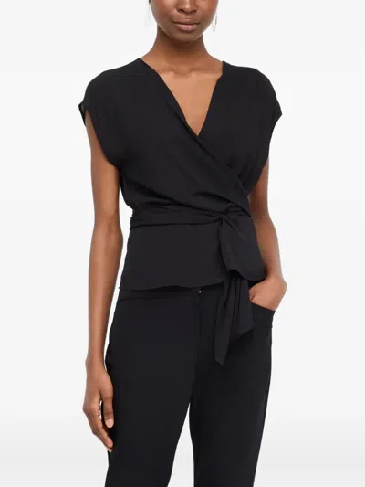 Liu •jo V-neck Top In Black