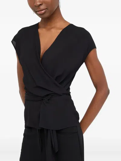 Liu •jo V-neck Top In Black