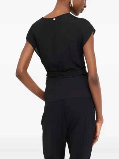 Liu •jo V-neck Top In Black