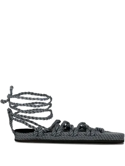 Nomadic State Of Mind Rope-lace Sandals In Gray