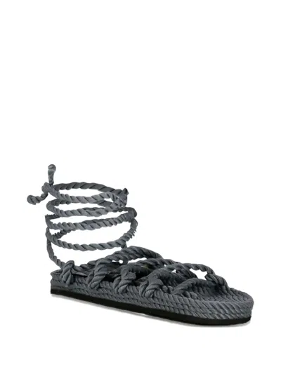 Nomadic State Of Mind Rope-lace Sandals In Gray