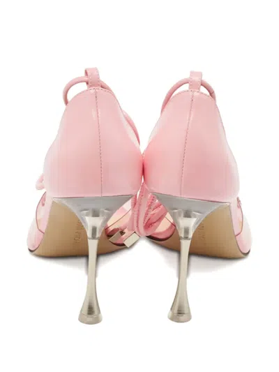 Pre-owned Mach&mach 100mm Rhinestone-embellished Pumps In Pink