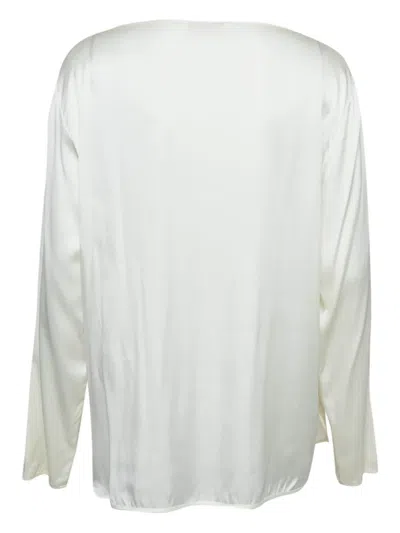 Pre-owned Max Mara 2023 Satin Long-sleeve Blouse In White