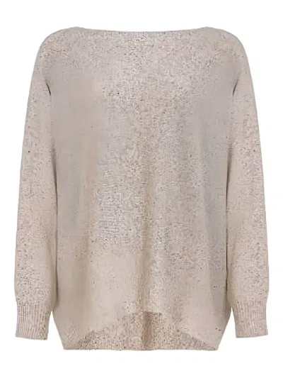D Exterior Boat-neck Sweater In Pink