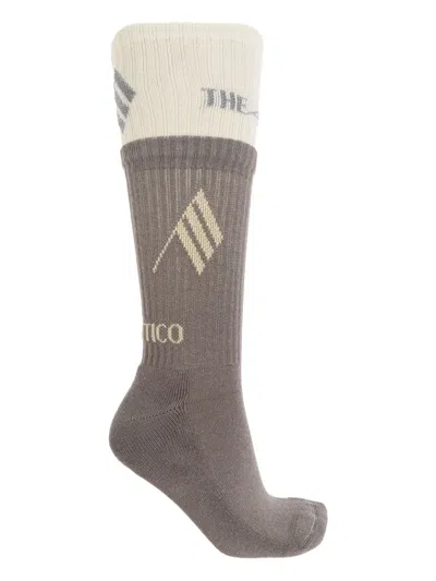 Attico Logo-jacquard Socks In Gray