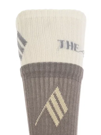 Attico Logo-jacquard Socks In Gray
