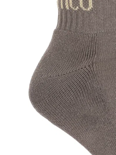 Attico Logo-jacquard Socks In Gray