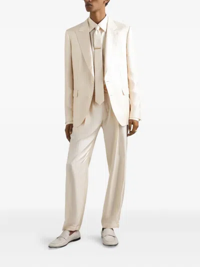 Dolce & Gabbana Sicilia Light Single-breasted Silk Twill Jacket In Gold