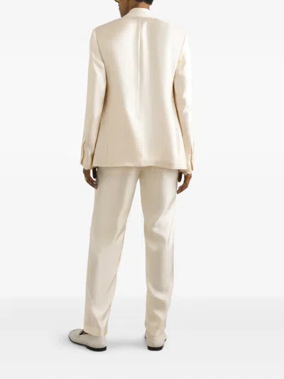 Dolce & Gabbana Sicilia Light Single-breasted Silk Twill Jacket In Gold