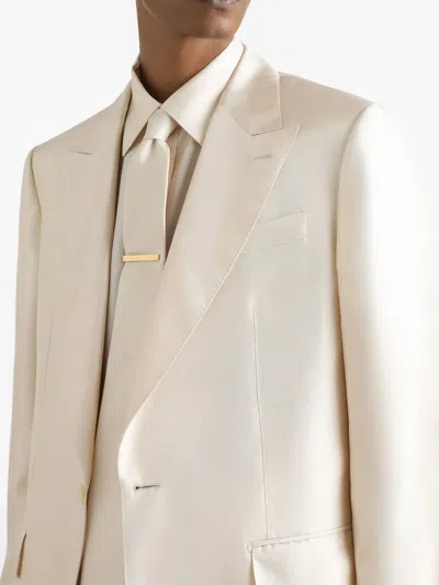 Dolce & Gabbana Sicilia Light Single-breasted Silk Twill Jacket In Gold