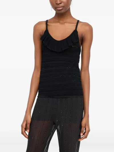 Liu •jo Ruffled Top In Black
