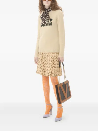 Valentino Chez  Wool Sweater In Neutral