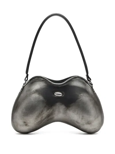 Diesel Double-d-rigid Shoulder Bag In Brushed Pu