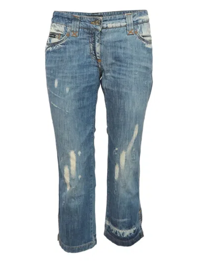 Pre-owned Dolce & Gabbana Distressed Cotton Jeans