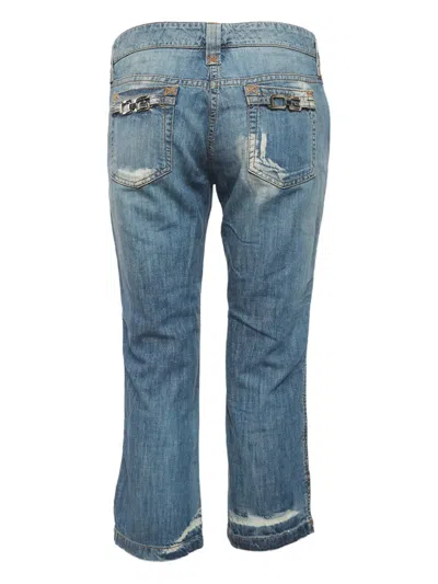 Pre-owned Dolce & Gabbana Distressed Cotton Jeans