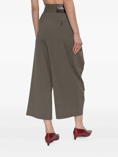 Loewe Pleated Wrap Trousers In Gray