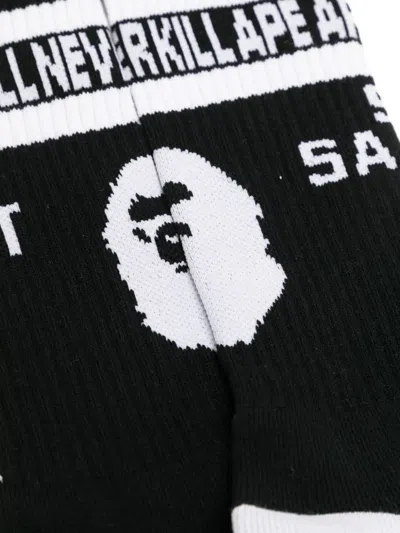 Saint Mxxxxxx Sm X Bape Socks In Black