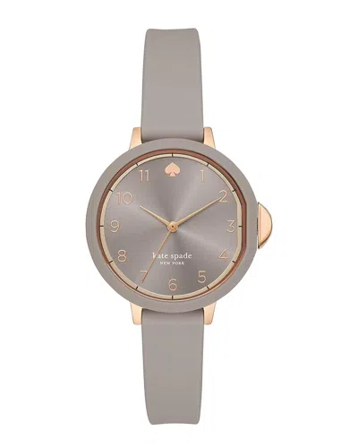 Kate Spade Women's Park Row Gray Silicone Strap Watch 34mm In Gray